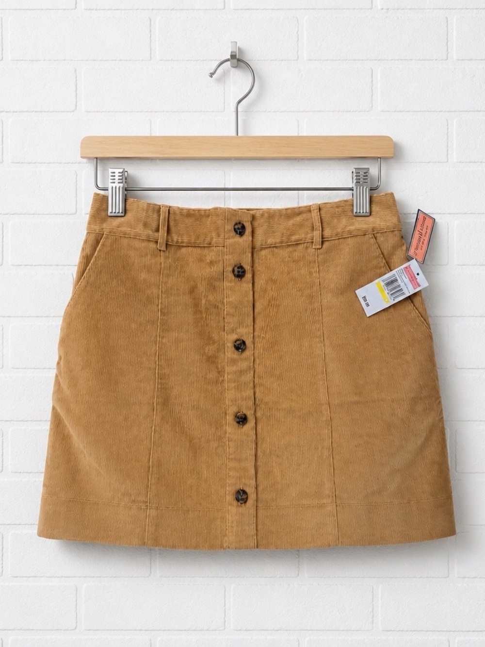 Vineyard Vines Officer Khaki Corduroy Button Front Mini Skirt Size Medium